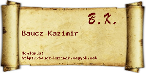 Baucz Kazimir névjegykártya